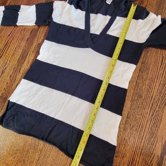GAP Striped Hoodie Navy Blue White Women's Size M Lightweight - Picture 11 of 12